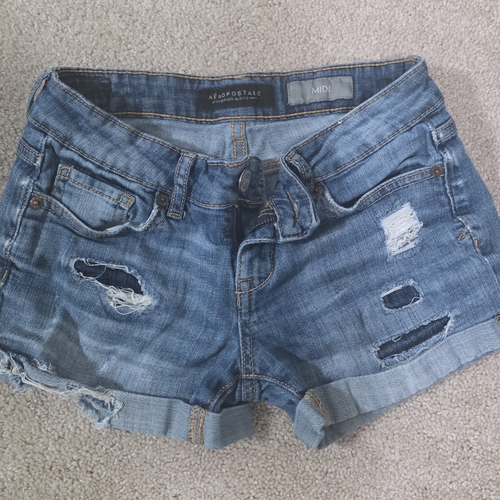 Aeropostale Women's Blue Denim Shorts